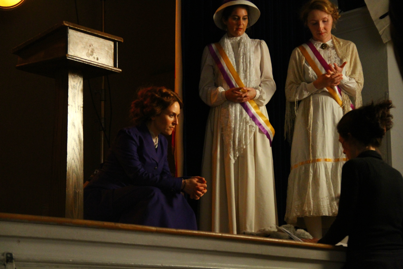 Amy and Jessica as suffragettes