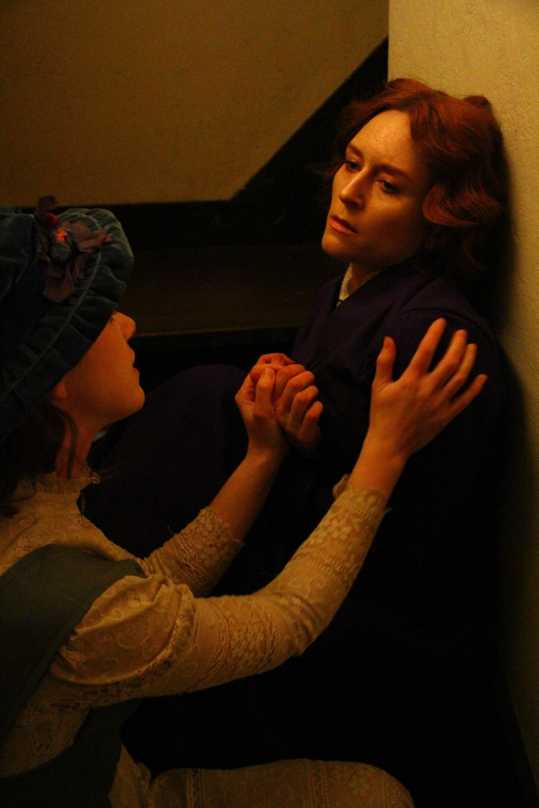 Vida and Inez — on the stairs